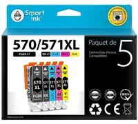 Smart Ink Compatible Cartouche d'encre de Remplacement pour Canon PGI 570 XL 570XL CLI 571 XL 571XL 5 Pack(PGBK & BK/C/M/Y) pour PIXMA MG5750 5751 6850 6853 TS5050 5055 6050 6052 5752 6851 5053 6051