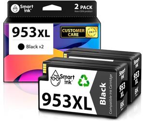 Smart Ink Lot de 2 cartouches d'encre de rechange pour HP 953XL 953 XL 2 Noir XL avec technologie à puce avancée pour une utilisation avec imprimante HP Officejet pro 7720 7730 7740 8710 8715 8720