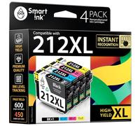 Smart Ink Lot de 4 cartouches d'encre remanufacturées pour Epson 212 212XL T212 XL pour une utilisation avec Workforce WF-2830 WF-2850 Expression XP-4100 XP-4105 (noir, cyan, magenta/jaune)