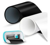 Smart Iron On for Cricut Joy, 2 rouleaux de film pour traceur textile blanc et noir, 14 x 200 cm, rouleaux de film flexible pour traceur de textile, thermocollant, pour t-shirts, sweats à capuche,