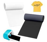 Smart Iron on pour Cricut Joy Flex Thermocollant, 14cm x 200cm, Noir+Blanc | Film PU pour Traceur Textile, Sans Tapis de Découpe, Vinyle Permanent pour Tissus, Pour T-shirts et Tissus DIY