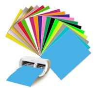 Smart Iron on pour Cricut Joy Xtra, 18 Feuilles Vinyle de Transfert de Chaleur, films pour traceur textile, Flex Thermocollant pour Tissu pour DIY T-Shirts, Vêtements, Chapeaux, 30,5x24cm, 18 coloris