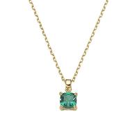 Smart Jewel Chaîne avec pendentif en argent 925 plaqué or et zircone verte