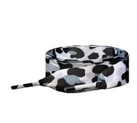 Smart Laces Lacets plats et rubans imprimés léopard des neiges, zèbre, lacets de chaussures de rechange idéaux pour baskets, lacets pour adultes ou enfants, Ruban imprimé léopard des neiges, 142cm