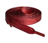 Smart Laces® Lacets plats métalliques scintillants pour chaussures de sport et chaussures pour enfants et femmes, Rouge, 120cm / 47"