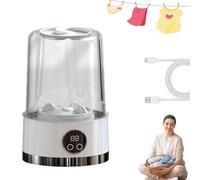 Smart Laundry Cup, Mini Underwear Washing Machine, Wireless Portable Laundry Cup, with LCD Display, for Small Clothes Apartment, Home, Hotel And Camping (White)