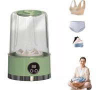 Smart Laundry Cup,Underwear Washer,Rechargeable Portable Cordless Mini Washing Machine,with LCD Display,For Small Clothes, Home, Hotel And Camping (Green)