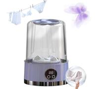 Smart Laundry Cup, Wireless Portable Laundry Cups, Rechargeable Portable Cordless Mini Washing Machine, with LCD Display, For Small Clothes, Home,Hotel And Camping (Purple)