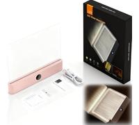 Smart LED Book Light, 2026 New Rechargeable Clear Full Page Reading Light 3 Colors & Timer Dimmable Panel, Flat Bookmark Lamp, Booklights for Accessories Book Lovers in Bed at Night (Pink)