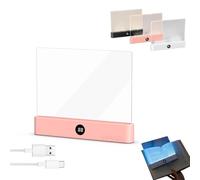 Smart LED Book Light, Rechargeable Clear LED Flat Reading Light with 3 Colors & Timer, Student Eye Protection Night Lights, Flat Student Reading Lamp for Night Read (Pink)