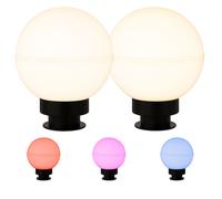 Smart LED Boule d'éclairage extérieur Lampe boule avec piquet, commande vocale par app, changement de couleur RGB, câble de 5m, 5W 470lm blanc chaud/blanc froid, DxH 20x51 cm, 2 pièces
