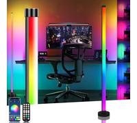 Smart Led Lampadaire Noir, 1.2m RGB Standing Lamp Alexa Lampe d'angle Lampadaire Salon Dimmable Pour Salle de jeux Chambre Fête Gaming Deko