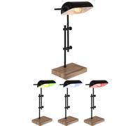 Smart LED Lampe de table noire Lampe de banquier en bois Réglable en hauteur Lampe d'appoint, RGB LED 5W 470Lm blanc chaud-froid, LxLxH26,5x18,2x50 cm