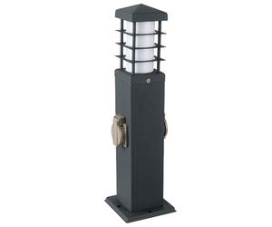 Smart LED lampe d'extérieur dimmable lampadaire jardin acier inoxydable prises de courant lampe de socle anthracite, app et commande vocale, changement de couleur RGB, 2700-6500K LxlxH 12,4x12,4x45 cm