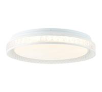 Smart LED plafonnier lampe cristal télécommande app et commande vocale, blanc, CCT, 24W 2400Lm blanc chaud froid, DxH 39x8 cm