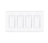 Smart Life WiFi Timer Light Switch Wall Button Pusher On Off 220V Wireless 2 3 4 Gang Two Way Remote Control(4 Gang,Single Way)