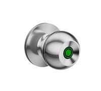 Smart Lock, Poignée de porte électronique à empreintes digitales, bouton rond en acier inoxydable, poignée de porte rotative avec clé(Silver)