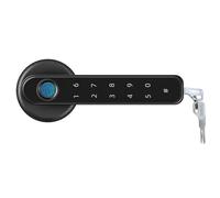 Smart Lock, Serrure de porte intelligente biométrique à empreintes digitales, serrure numérique électronique, mot passe, poignée sécurité sans clé for la maison(Zwart)