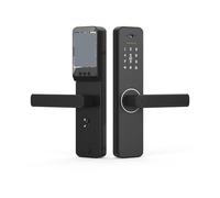 Smart Lock, Serrure intelligente à empreintes digitales avec sonnette à caméra large de 120 °, poignée d'entrée sans clé en alliage d'aluminium biométrique