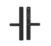 Smart Lock, Serrure intelligente électronique à empreinte digitale, poignée de porte coulissante en aluminium, sans clé, étanche, for l'extérieur, for la maison(Zwart)