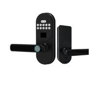 Smart Lock Serrure pour porte d'entrée sans vec poignée, verrou intelligent avec empreinte digitale, contrôle APP et déverrouillage avec mot de passe du clavier électrique (version Bluetooth)
