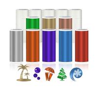 Smart Matte Metallic Vinyl 8 couleurs Smart Vinyl Permanent pour Cricut Joy avec 5 films de transfert 14 x 30,5 cm Amovible Vinyle adhésif permanent mat métallique chromé pour bricolage tasses