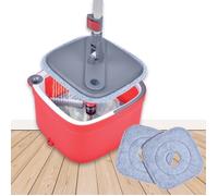 Smart Mop Revolution Liseré Vert | Balai serpillère & seau essoreur 2 compartiments,manche télescopique | 2 lingettes microfibre