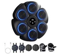 Smart Music Boxing Machine, machine de boxe électronique murale à domicile avec gants, 9 modes ＆ Machine de poinçonnage à 18 vitesses avec lumière RVB, équipement de boxe pour enfants à la maison gym