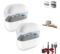Smart Nail Clipper, Electric Nail Clipper with Polishing, 3-in-1 Automatic Nails Trimmer, Two Grinding Head, with LED Light, Nails Scraps Storage and Polishing (White*2)