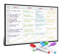 Smart Panda A3 Tableau Planificateur - Grand Calendrier Magnétique, Idéal pour des Examens, Repas ou Tâches Ménagères - Tableau pour Frigo - Hebdomadaire - en Français