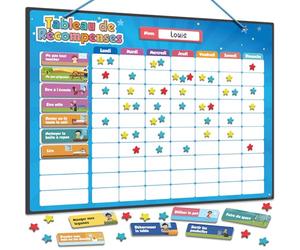 Smart Panda Tableau de Récompenses pour Enfants - Tableau Magnétique pour Inspirer Un Bon Comportement - pour Garçons et Filles avec 80+ Tâches et 300 Etoiles - Nouvelle Version, en Français