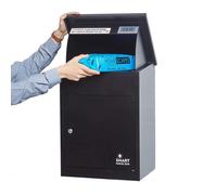 SMART PARCEL BOX Boite aux Lettres Colis, Fixation Murale, Individuelle, Acier galvanisé, 3 clés, Noir, 44 x 35 x 58 cm