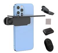 Smart Phone Camera Mirror Reflection Clip Kit, Mirror Effect Lens - Capture Stunning Reflections Instantly, Adjustable Portable HD Glass Photography Flip Mirror for Iphone Camera (Black)