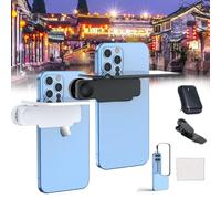 Smart Phone Camera Mirror Reflection Clip Kit,Selfie Mirror for iPhone Back Camera,HD Glass Phone Shooting Reflection Mirror with Clip for All Phones (White and Black, 2pcs)