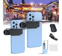 Smart Phone Camera Mirror Reflection Clip Kit,Selfie Mirror for iPhone Back Camera,HD Glass Phone Shooting Reflection Mirror with Clip for All Phones (Black, 2pcs)