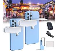 Smart Phone Camera Mirror Reflection Clip Kit,Selfie Mirror for iPhone Back Camera,HD Glass Phone Shooting Reflection Mirror with Clip for All Phones (White, 2pcs)