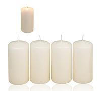 Smart-Planet - Lot de 4 bougies piliers - Crème - 4,8 x 8 cm - Pour couronne de l'Avent - Décoration de Noël