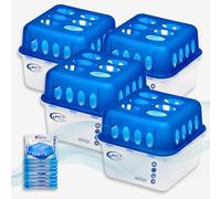 Smart-Planet Lot de 4 déshumidificateurs Premium et Haut de Gamme avec 8 recharges de granulés de 400 g - Durables - Pour pièces à forte humidité - Sans électricité