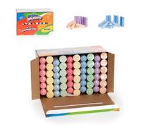 Smart Planet Lot de 60 craies de rue dans un carton - Différentes couleurs vives pour peindre en plein air - Lavables - Craie pour l'extérieur