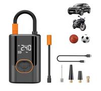 Smart Portable Tire Inflator | Wireless + Wired + Power Bank, One Click Smart Tire Pump for Car, Bike, Motorcycle, Balls, Digital Display (1Pcs)