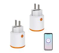 Smart Power Plugs:Zigbee Smart Plug avec fonction mesure et minuterie, contrôle de l'application Tuya, notification push, hub Zigbee requis, prise Zigbee 16 A, compatible avec Alexa (lot de 2)