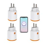 Smart Power Plugs - Zigbee Smart Plug with Metering and Timer Function, Tuya App Control, Push Notification, Zigbee Hub Required, 16A Socket, Work with Alexa, Google Home (4PCS)
