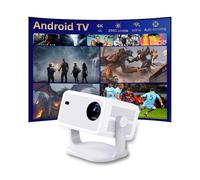 Smart Projecteurs 2000 Lumens 1080P Full HD 4K HDMI USB Android 11 Wi-Fi 6 Bluetooth 5.2 Home Cinéma avec télécommande vocale et mise au point trapézoïdale automatique pour plusieurs appareils