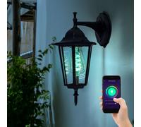 Lanterne murale extérieure Smart Home Alexa Google Veranda lampe de terrasse spot DIMMABLE dans un ensemble comprenant des ampoules LED RVB