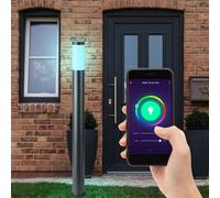 Smart RGB LED sur Pied Lampe Dimmable Inox Extérieur Jardin Alexa Google App