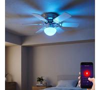 Smart RGB LED Ventilateur de Plafond Vor-Rücklauf Commande Vocale Google App