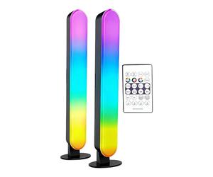 Smart RGB Light Bar - Daul Ambient LED Lighting Set, Color Changing Game Lights, Menimalist Desk Lamp Style | Gamiing Streaming Setup, Content Creator Studio, Bedroom Apartment Decor, Office Desk Mood