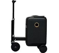 Smart Rideable Trottinette à bagages pour adultes avec poignée télescopique, batterie amovible, port USB, serrure TSA, idéale pour les voyages à l'aéroport, Noir , B
