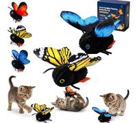 Smart Sensing Flapping Butterfly Toy for Cats Rechargeable Interactive，E | Motion-Activated,Realistic Flight,Interactive Fun,Smart Sensing,Durable Stimulating Hunting,with Suction Cup