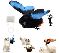 Smart Sensing Flapping Butterfly Toy Motion Interactive Cat for Indoor Play | Automatic Realistic Fluttering Butterflies Cats Toys Activated Teaser with Catnip Pocket - Kitten Hunting Exercise(Blue)